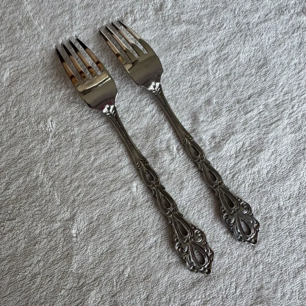 Oneida Chandelier Set of 2 Dinner Forks Community Stainless Flatware -MCM